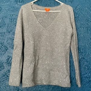Joe Fresh Gray Sweater with Silver Sequins